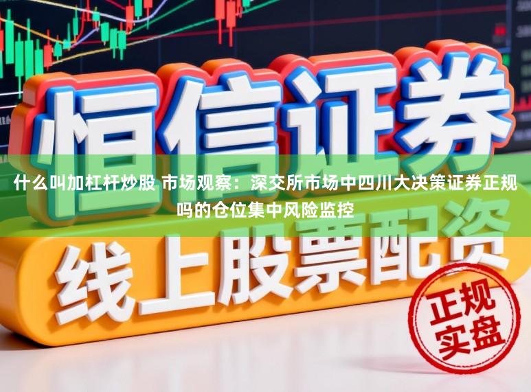 什么叫加杠杆炒股 市场观察：深交所市场中四川大决策证券正规吗的仓位集中风险监控